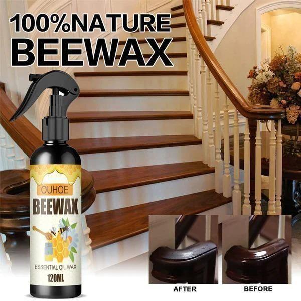 Beeswax Furniture Polish Spray – Wood Shine 120 ML | Natural BeeWax Spray Brown Wooden Furniture Cleaner | Natural Micro-Molecularized Beeswax Spray