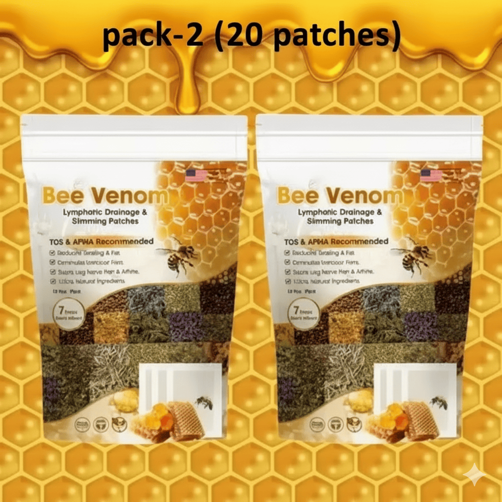 Bee Venom Foot Patches Pack of 2  (10 Patches + 10 FREE)–Stress Relief & Relaxation Pads, Overnight Detox Therapy, Sleep Support & Comfort