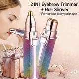 2 in 1  Original Eyebrow Remover & Face Hair Trimmer – Flawless Portable Epilator for Women & Men | Facial, Lip & Nose Hair Shaver