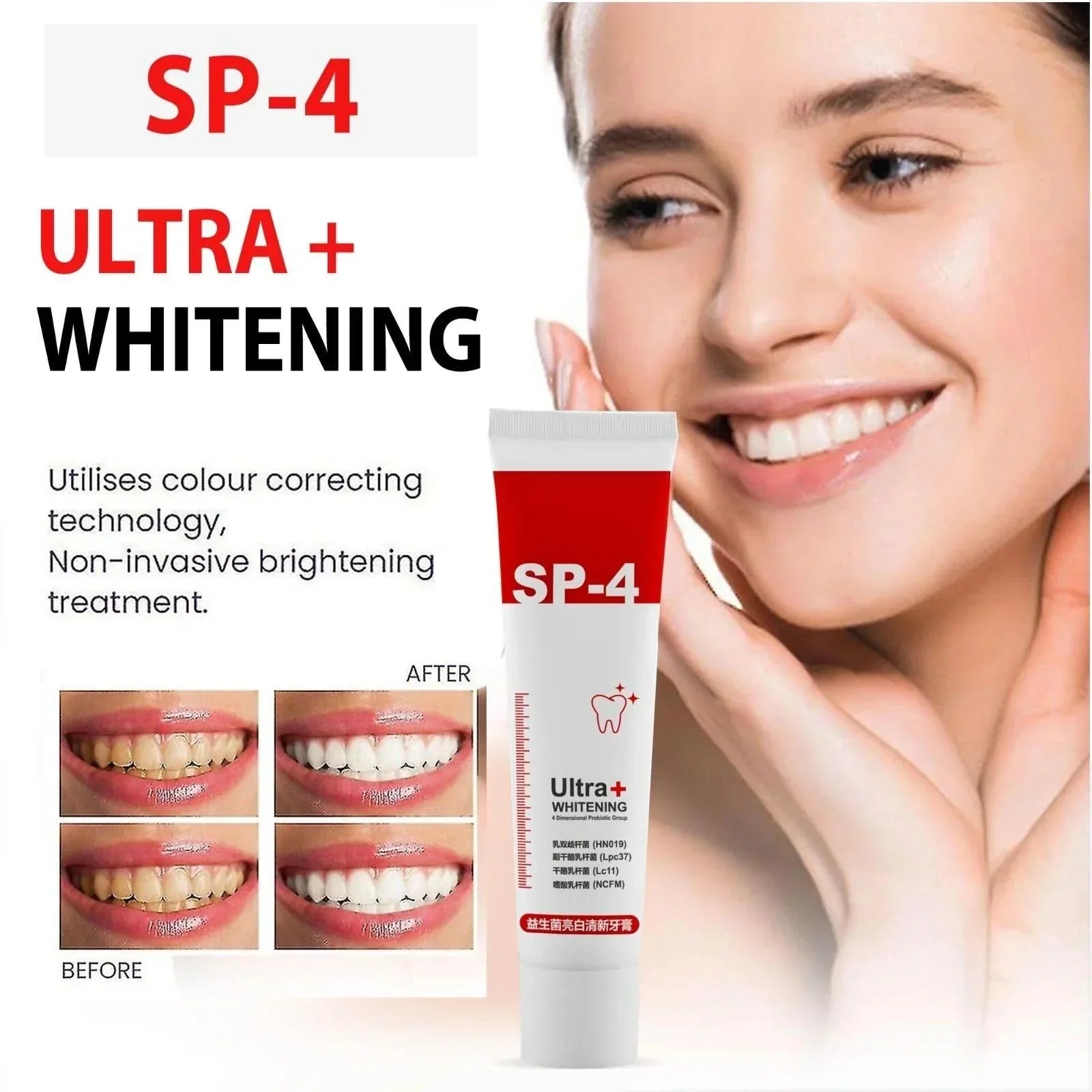 Original Probiotic Ultra SP 4 Whitening Toothpaste for Stain Removal, Bad Breath and Maintain Oral Health